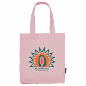 Muschikraft Logo Einkaufstasche Premium Neutral O90003 rosa
